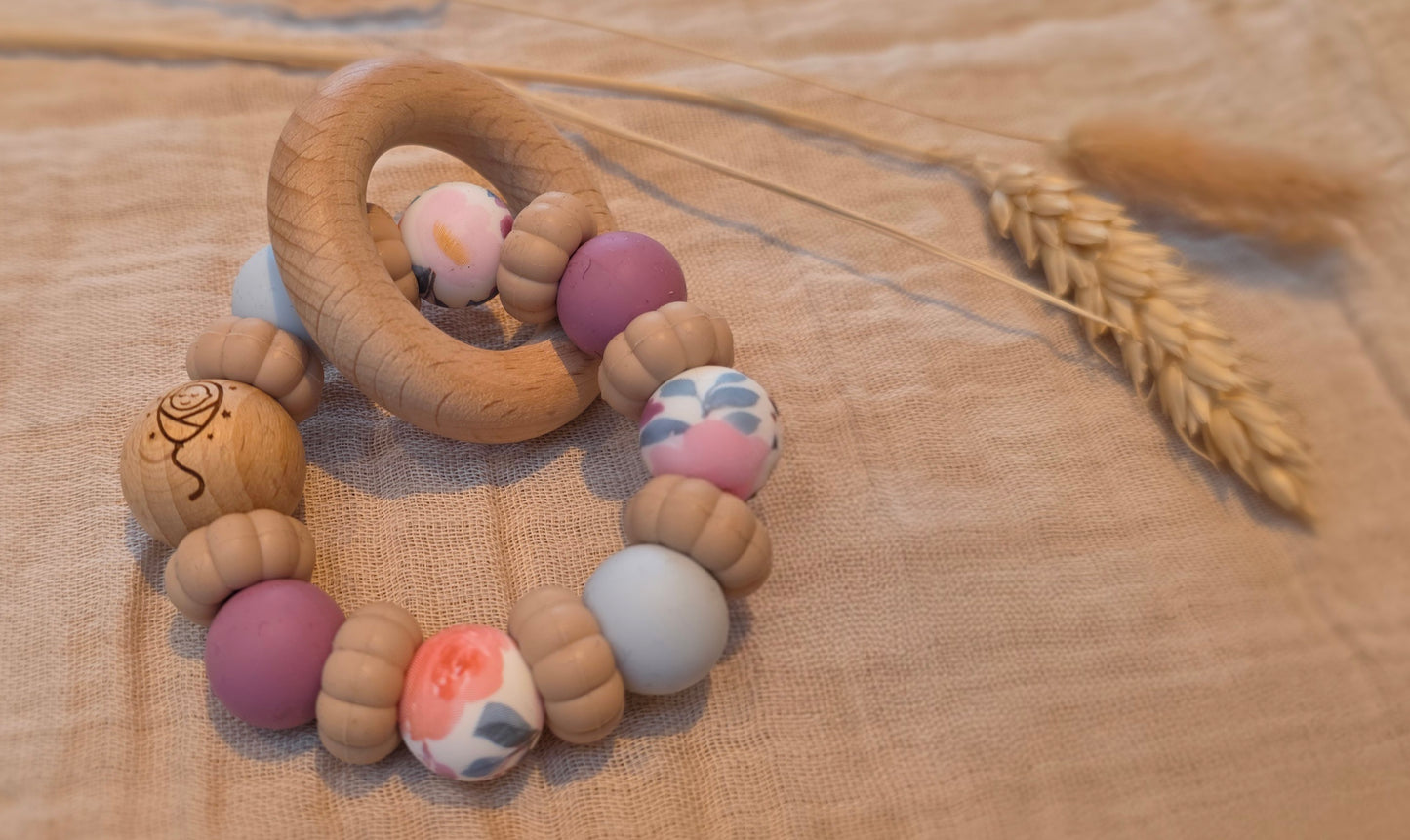 Bijtring met naam aquarel Snoezelig