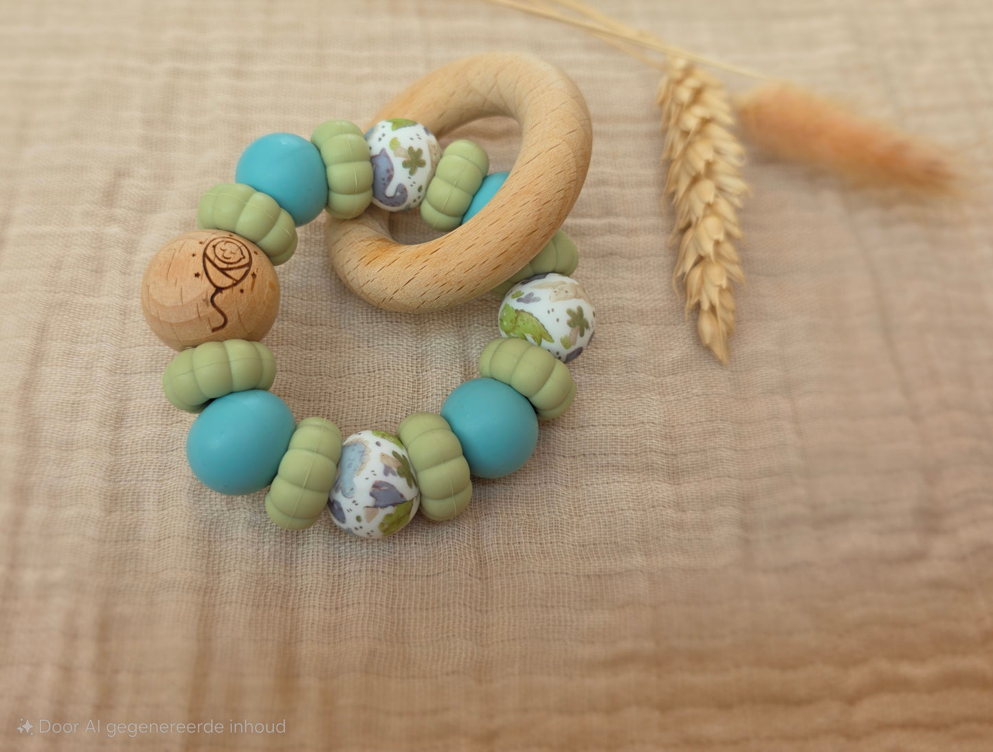 Bijtring met naam dino