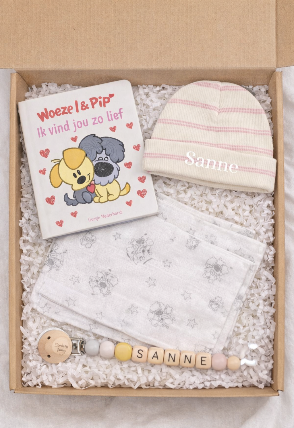 Cadeaupakket medium woezel en pip roze Snoezelig