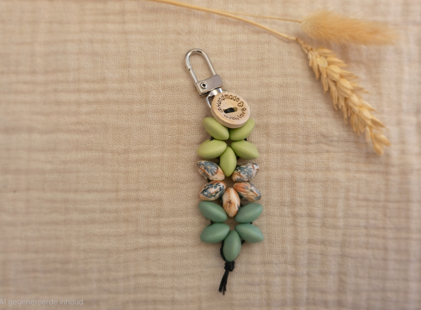 Sleutelhanger bloemen groen Snoezelig