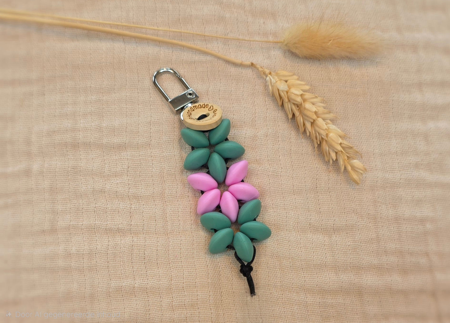 Sleutelhanger bloemen oceaan roze Snoezelig