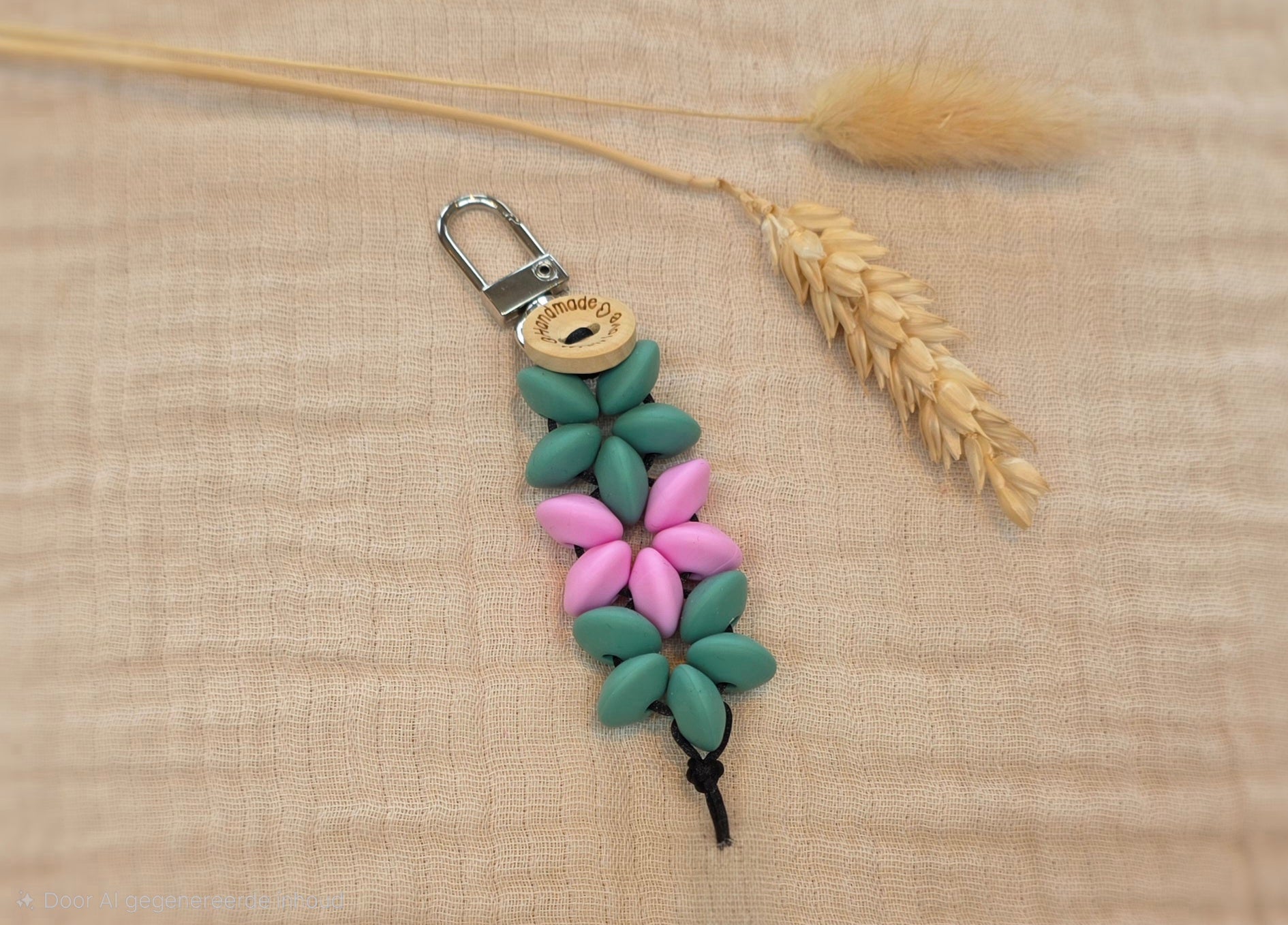 Sleutelhanger bloemen oceaan roze Snoezelig