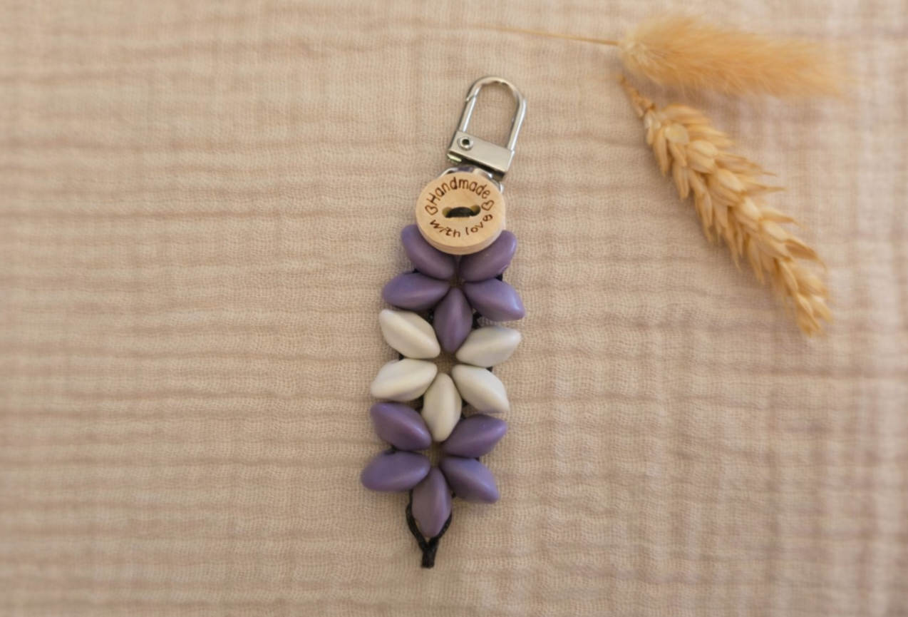 Sleutelhanger bloemen paars Snoezelig