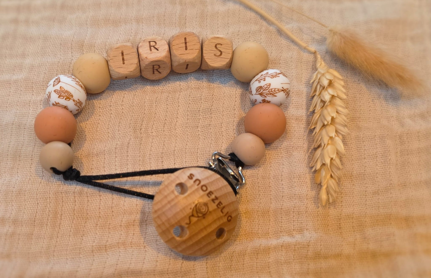 Speenkoord met naam savanne hout Snoezelig