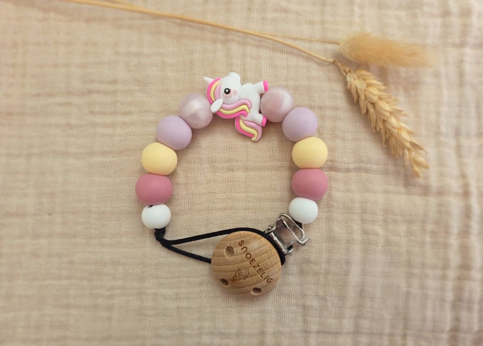 Speenkoord pastel unicorn Snoezelig