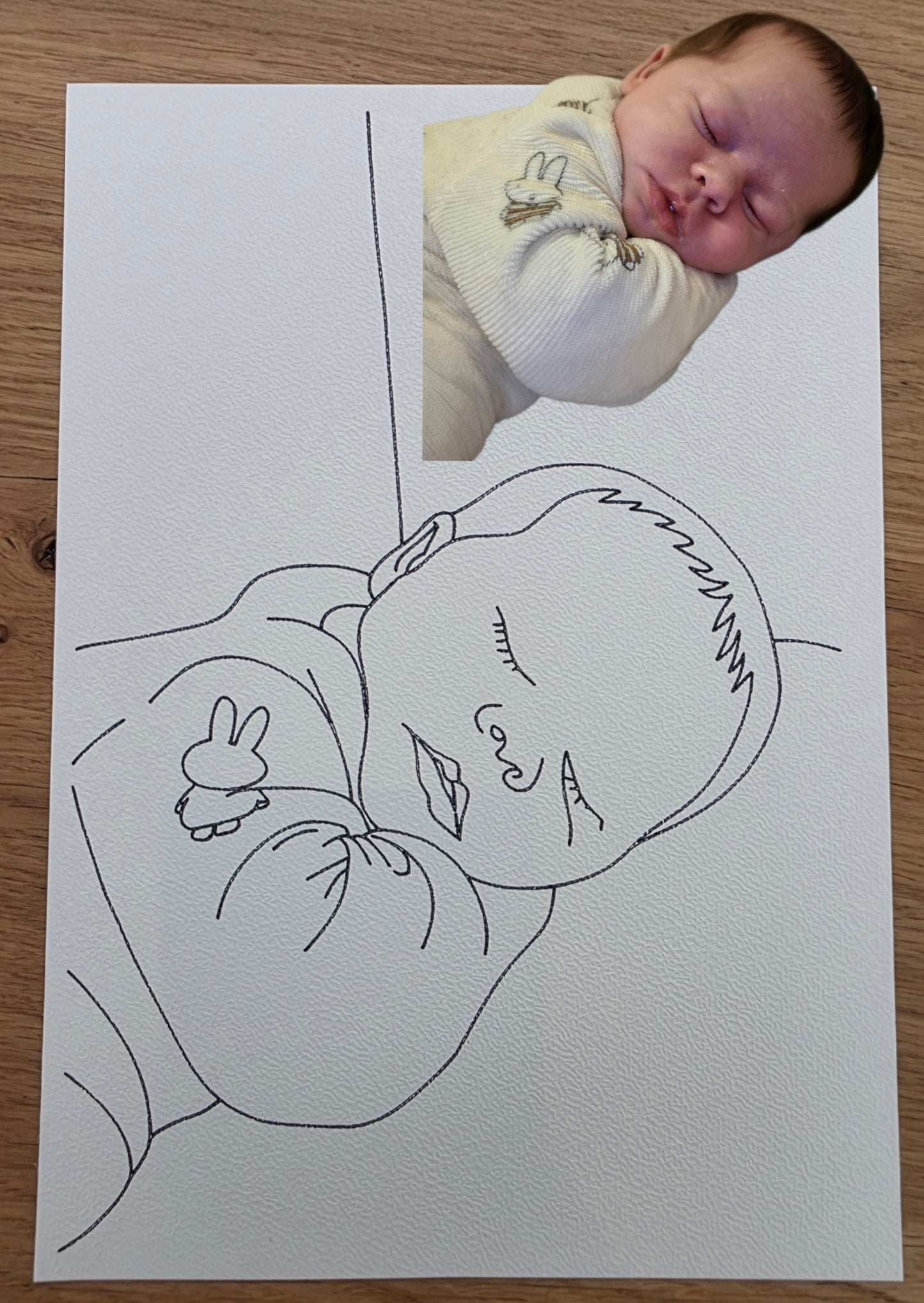 Gepersonaliseerde minimalistische lijntekening