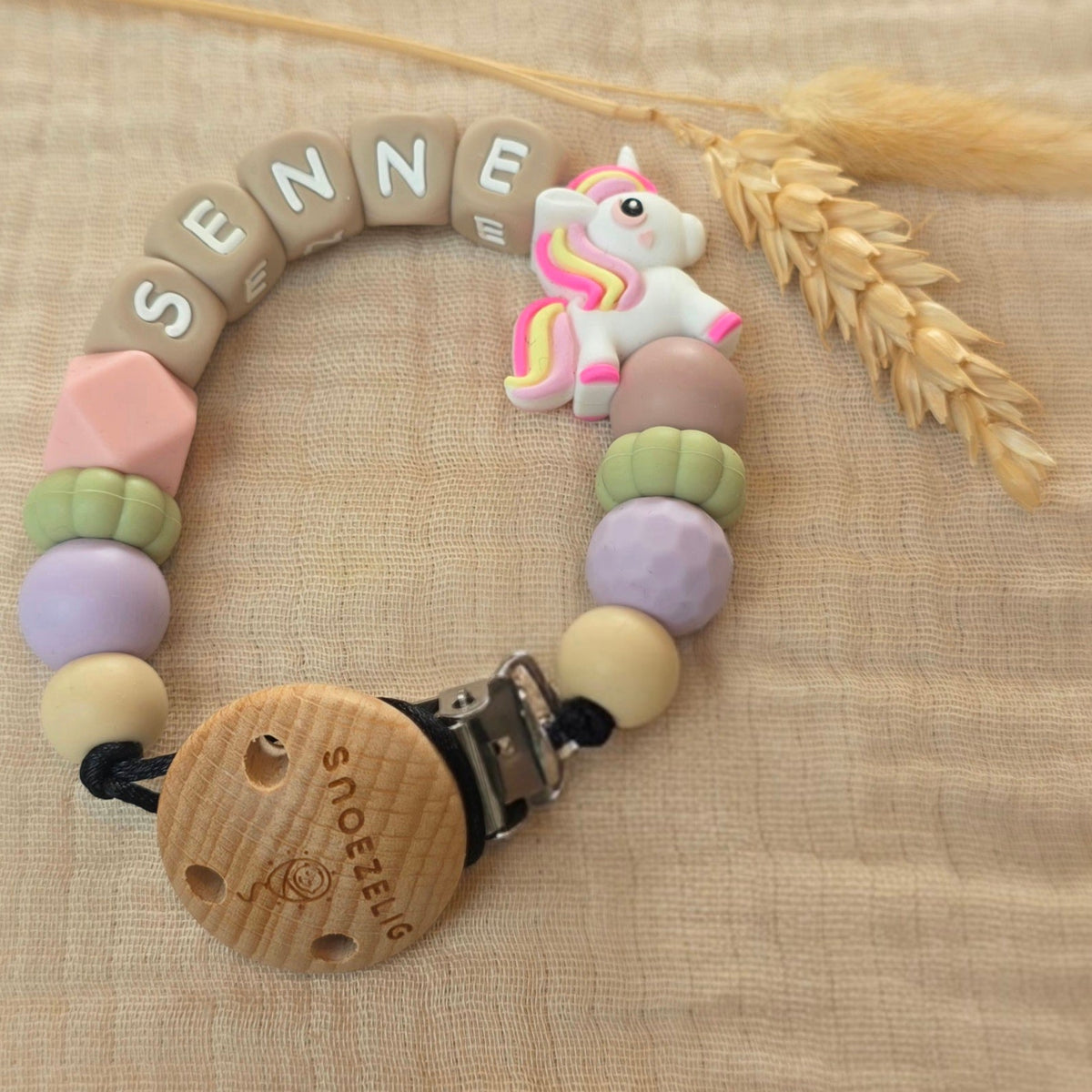 Speenkoord (met naam) • Pastel Unicorn