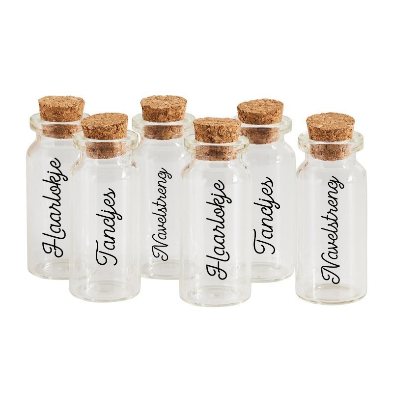 Set bewaarflesjes: tandjes, navelstreng & haarlokje