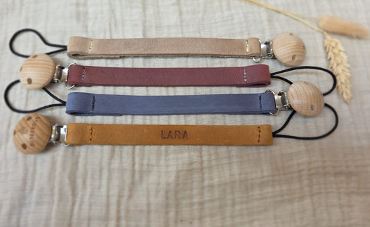 Speenkoord met naam leer assortiment